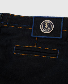 Stefano Ricci Children's cargo jeans with contrast stitching YST64011001613