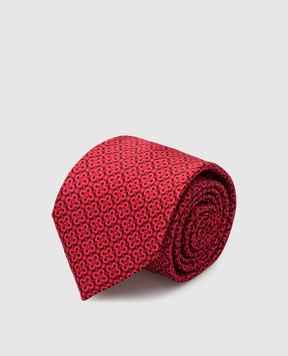 Stefano Ricci Children's red silk set of patterned tie and shawl YDH33027
