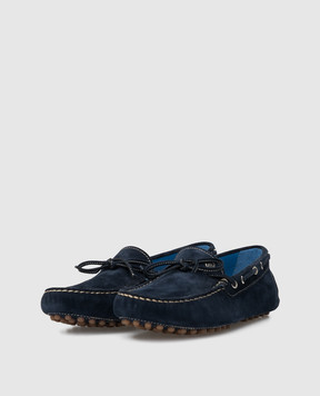 Stefano Ricci Children's dark blue suede moccasins YRU02G836SD