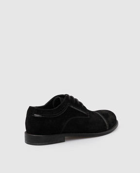 Stefano Ricci Kids Black Suede Derbies YRU51CG825SDVTV