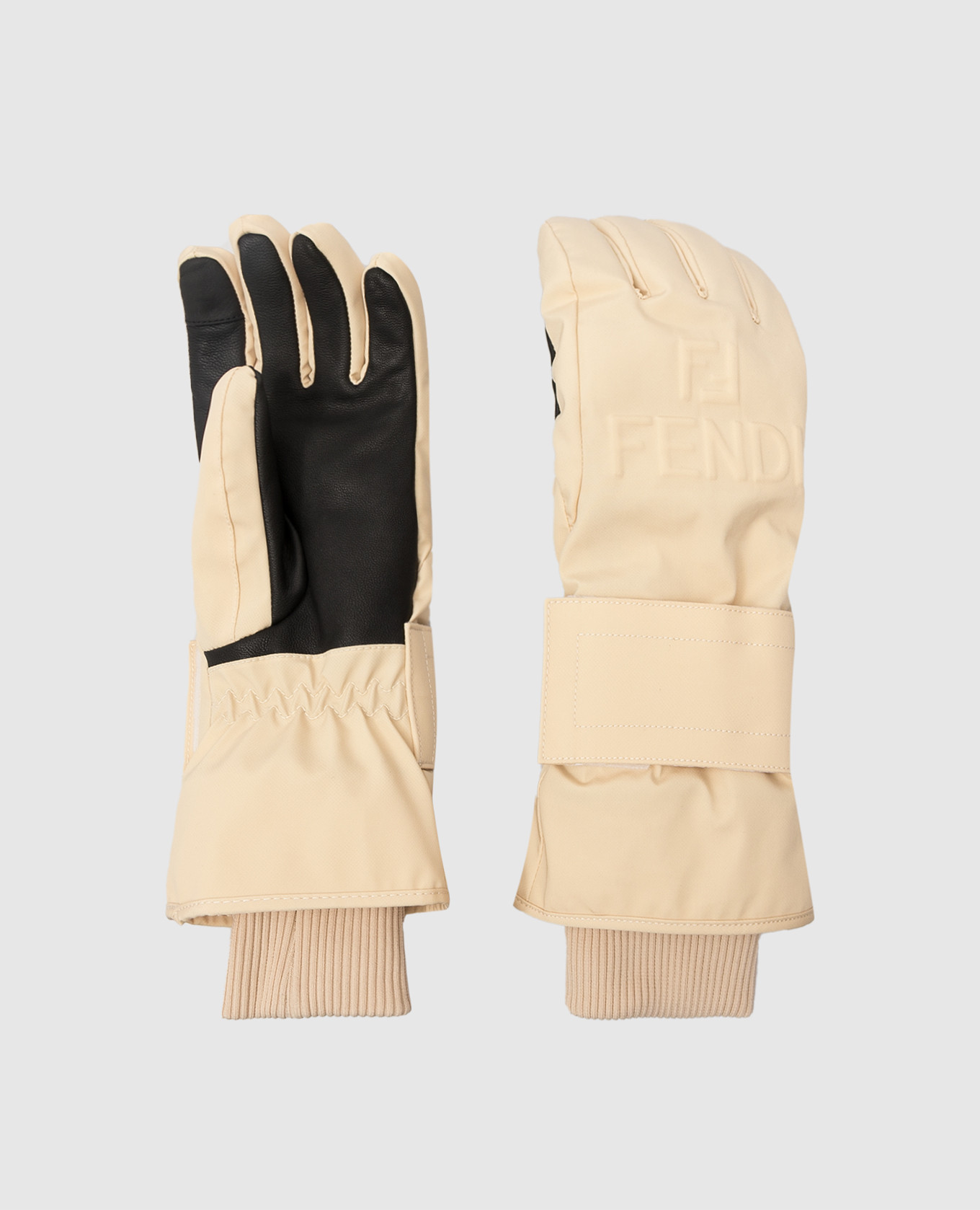 

Ski gloves with logo Fendi, Beige