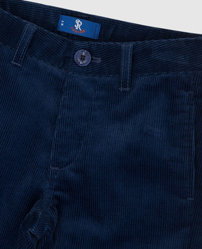 Stefano Ricci Children's blue corduroy trousers YUT6400030GF0001