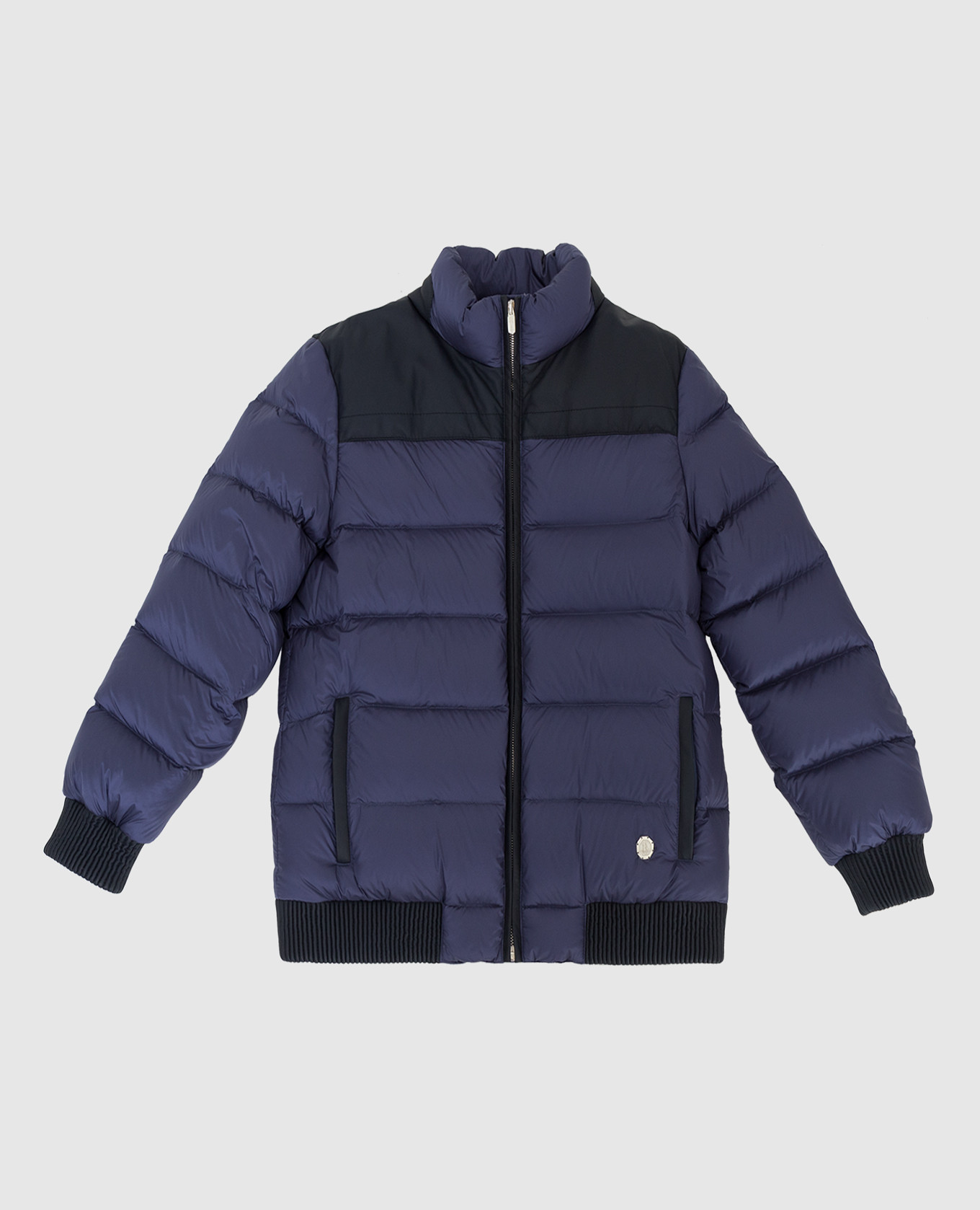 

Children's down jacket with leather inserts Stefano Ricci, Синий