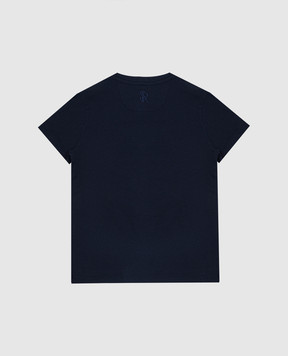 Stefano Ricci Children's dark blue t-shirt with embroidery YNH9200050803