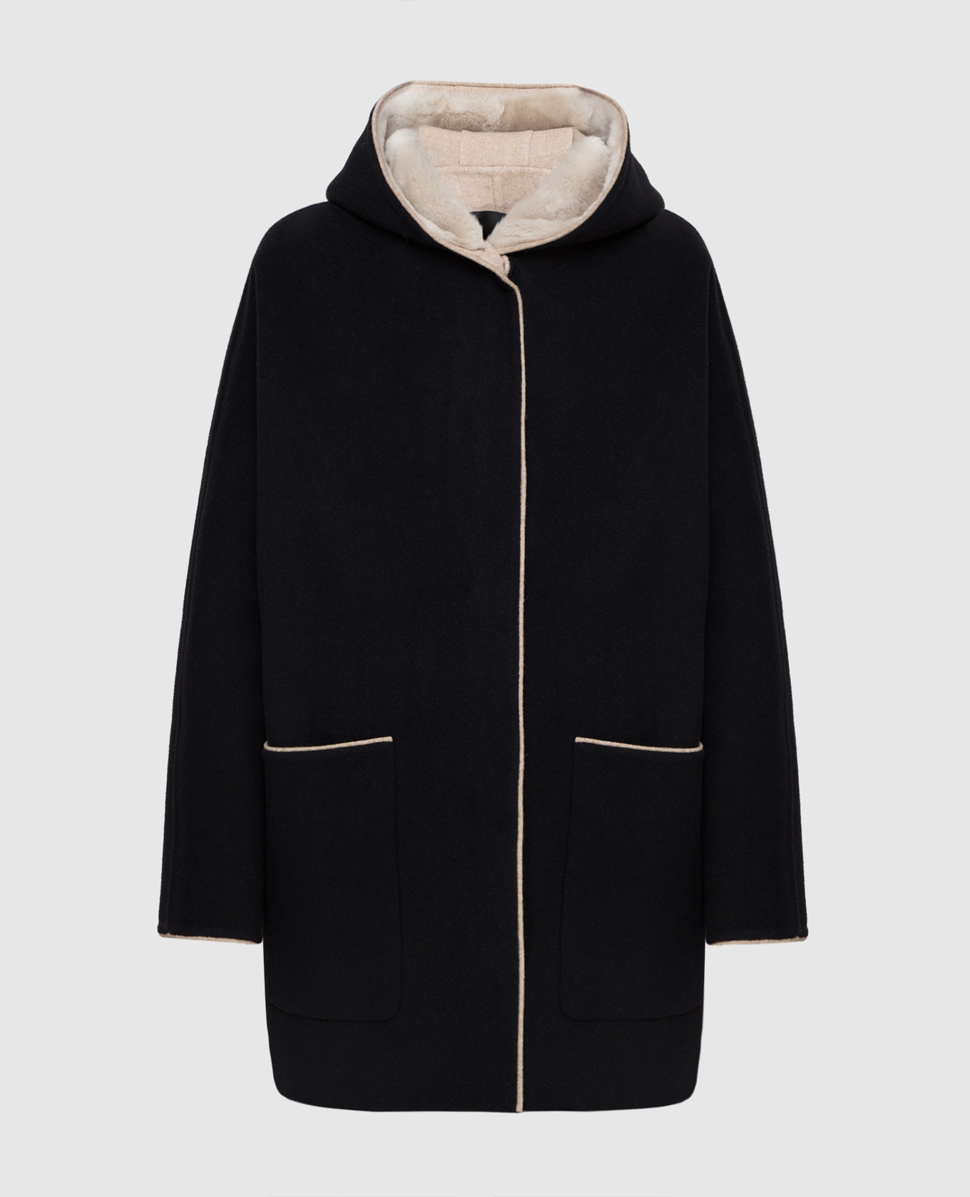

Black wool and cashmere coat Rindi, Черный