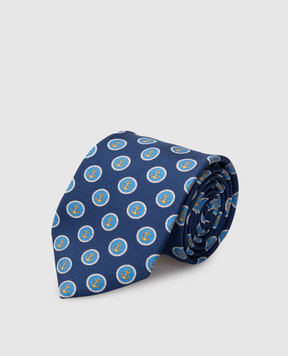 Stefano Ricci Children's blue silk set of patterned tie and shawl YDHNG800