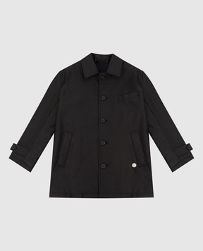 Stefano Ricci Children's dark gray coat in a pattern YAJ7400080PLK01A
