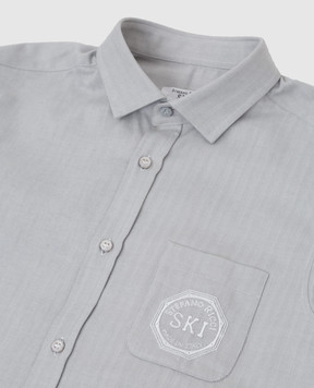 Stefano Ricci Children's light gray shirt with embroidery YAC6S00030L824