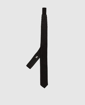 Stefano Ricci Children's black silk tie in a pattern YCRM3600SETA