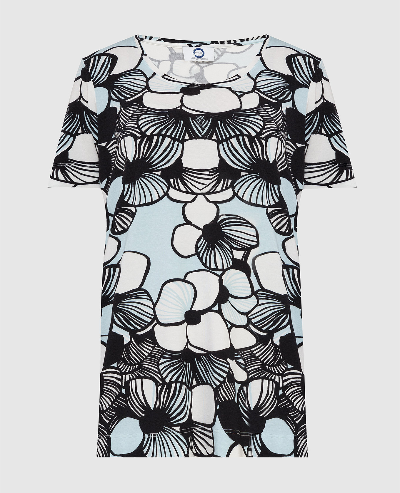 

T-shirt with floral print Marina Rinaldi, Light blue