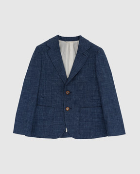 Stefano Ricci Children's blue wool and cashmere blazer Y1RSGD2SP1HC4200