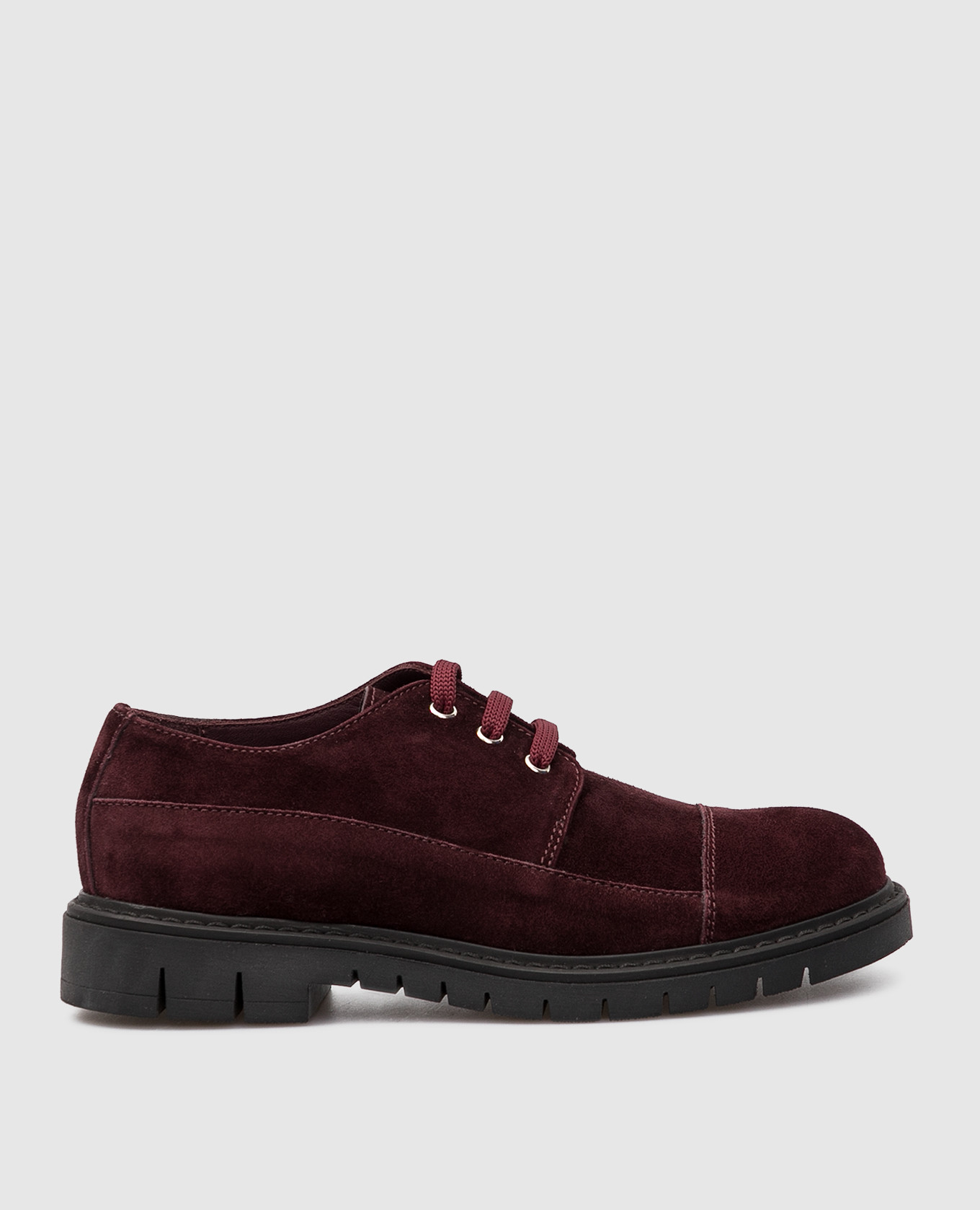 

Kids Burgundy Suede Derbies Stefano Ricci