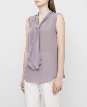Brunello Cucinelli Lilac silk top MP992DO712