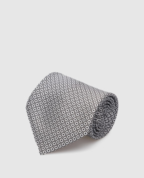 Stefano Ricci Light gray patterned silk tie CH43028