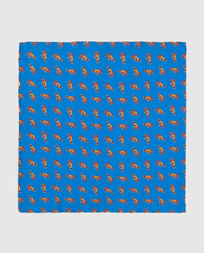 Stefano Ricci Children's blue silk set of patterned tie and shawl YDHNG700