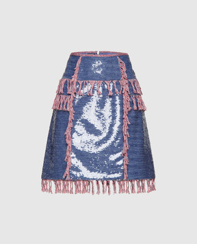 Balmain Blue skirt with sequins 124500