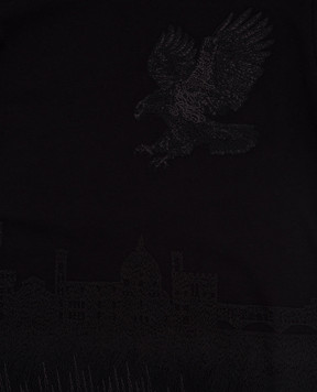 Stefano Ricci Children's black t-shirt with embroidery YNH84001FI803