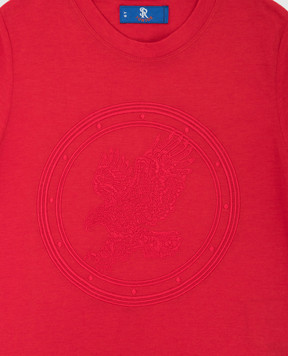 Stefano Ricci Children's red t-shirt with embroidery YNH8400340803