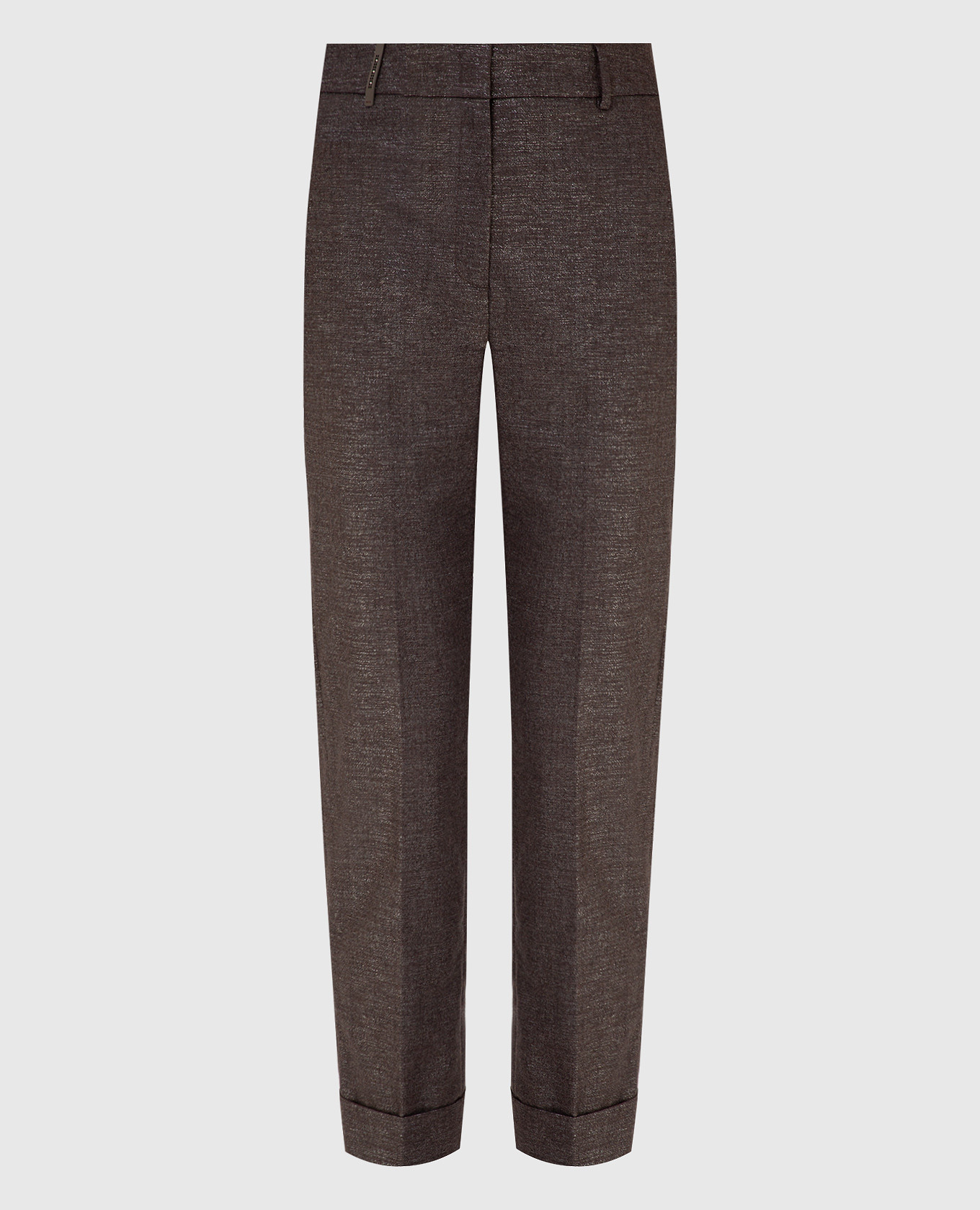 

Dark beige lurex wool trousers Peserico