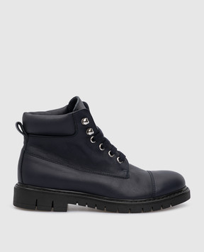 Stefano Ricci Children's dark blue leather boots YRU11G875VHVHAP