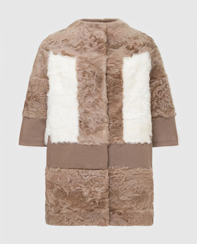 Florence Mode Beige combined sheepskin coat L1628KC