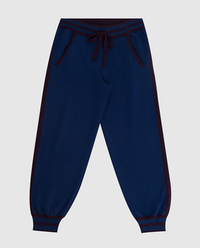 Stefano Ricci Patterned wool joggers for kids KY07012PT3Y17408