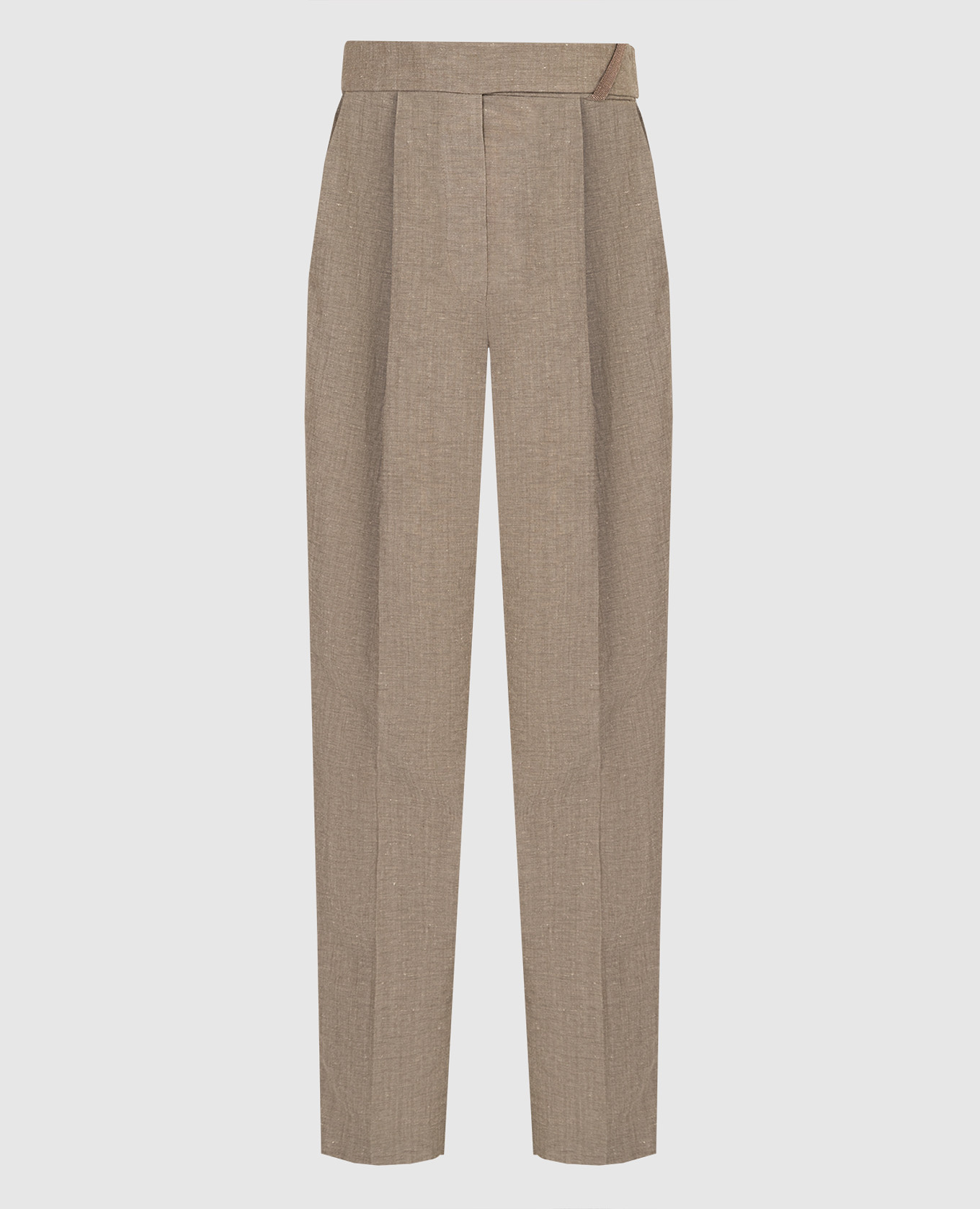 

Wool and linen trousers with chains Brunello Cucinelli, Beige