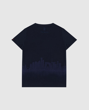 Stefano Ricci Children's dark blue t-shirt with embroidery YNH84001PC803