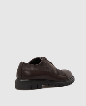 Stefano Ricci Kids Dark Brown Suede Derbies YRU11G871SPSD