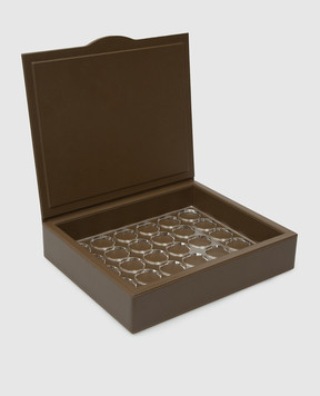 Giobagnara Dark beige leather box for coffee capsules PFN811LB