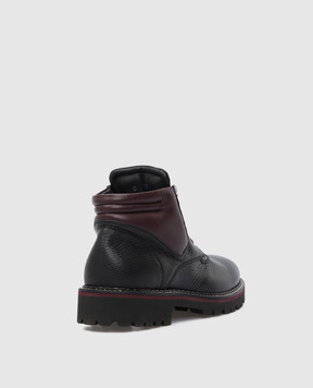 Stefano Ricci Children's leather boots with contrast insert YRU10G862VTCACH