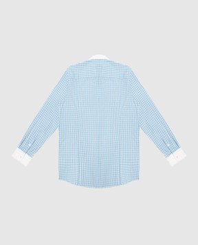 Stefano Ricci Children's blue checked shirt YC002316LJ1655