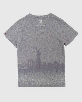 Stefano Ricci Children's gray t-shirt with embroidery YNH84001NY803