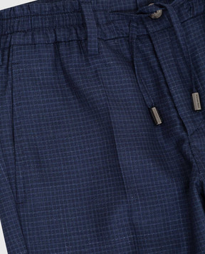 Stefano Ricci Checked wool, silk and linen children's trousers Y1T90SP000HC5107