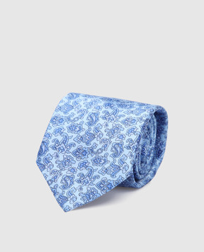 Stefano Ricci Children's blue silk set of patterned tie and shawl YDX27002