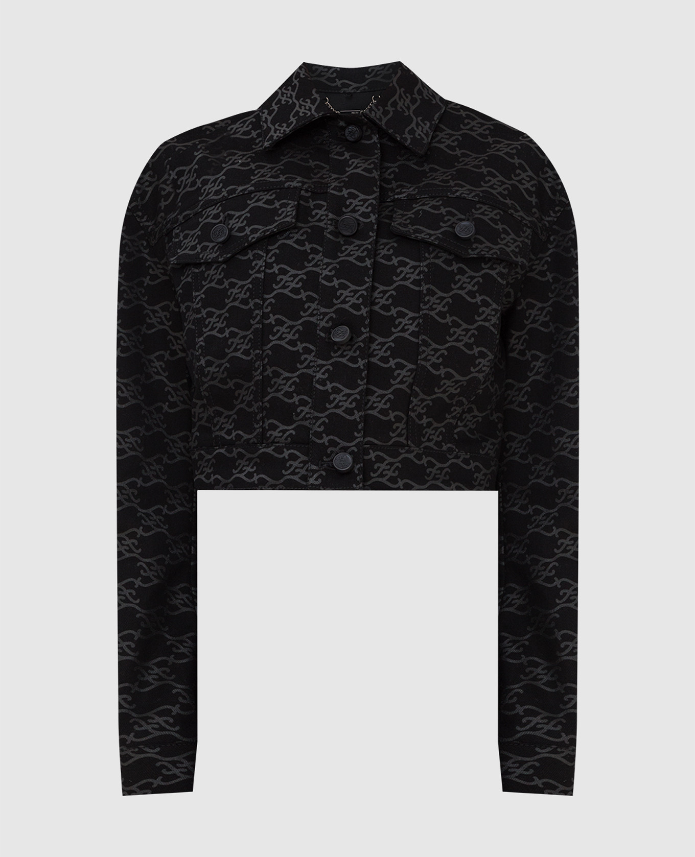 

Denim jacket in FF Karligraphy pattern Fendi, Black