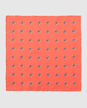 Stefano Ricci Children's coral silk set of patterned tie and pache scarf YDHNG600