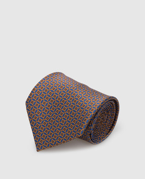 Stefano Ricci Dark beige silk tie in pattern pattern CXDD41070