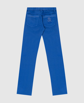 Stefano Ricci Children's blue jeans with embroidery YUT7200010BAR008