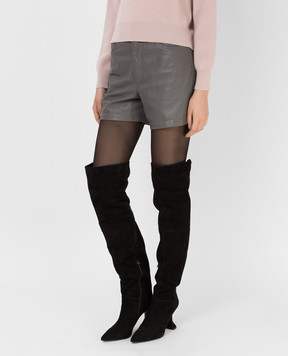 Simonetta Ravizza Zinnia gray leather shorts ZINNIA