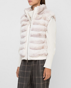 Florence Mode Light beige chinchilla vest 20N02C