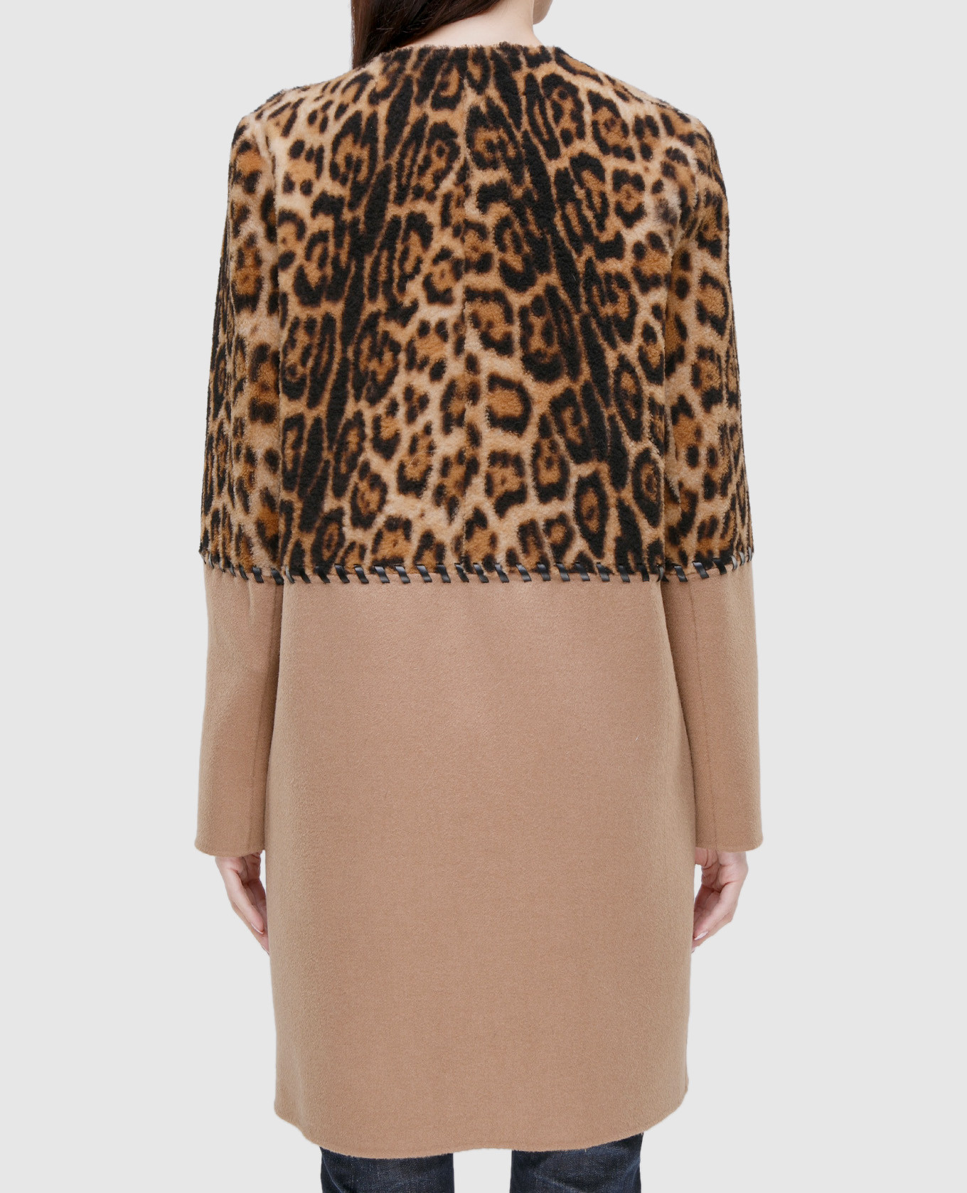 Beige wool and cashmere coat Yves Salomon 4