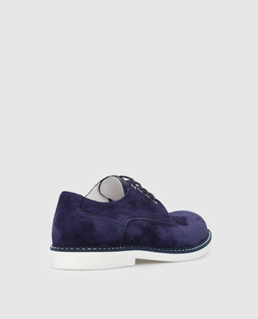 Stefano Ricci Kids blue suede derbies YRU04G894SD