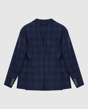 Stefano Ricci Checked cashmere and silk jacket for children Y1RFSDCM8HC3397