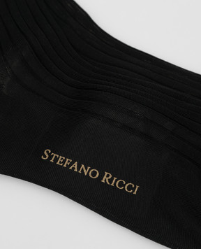 Stefano Ricci Black ribbed socks C009UN0001C009UN