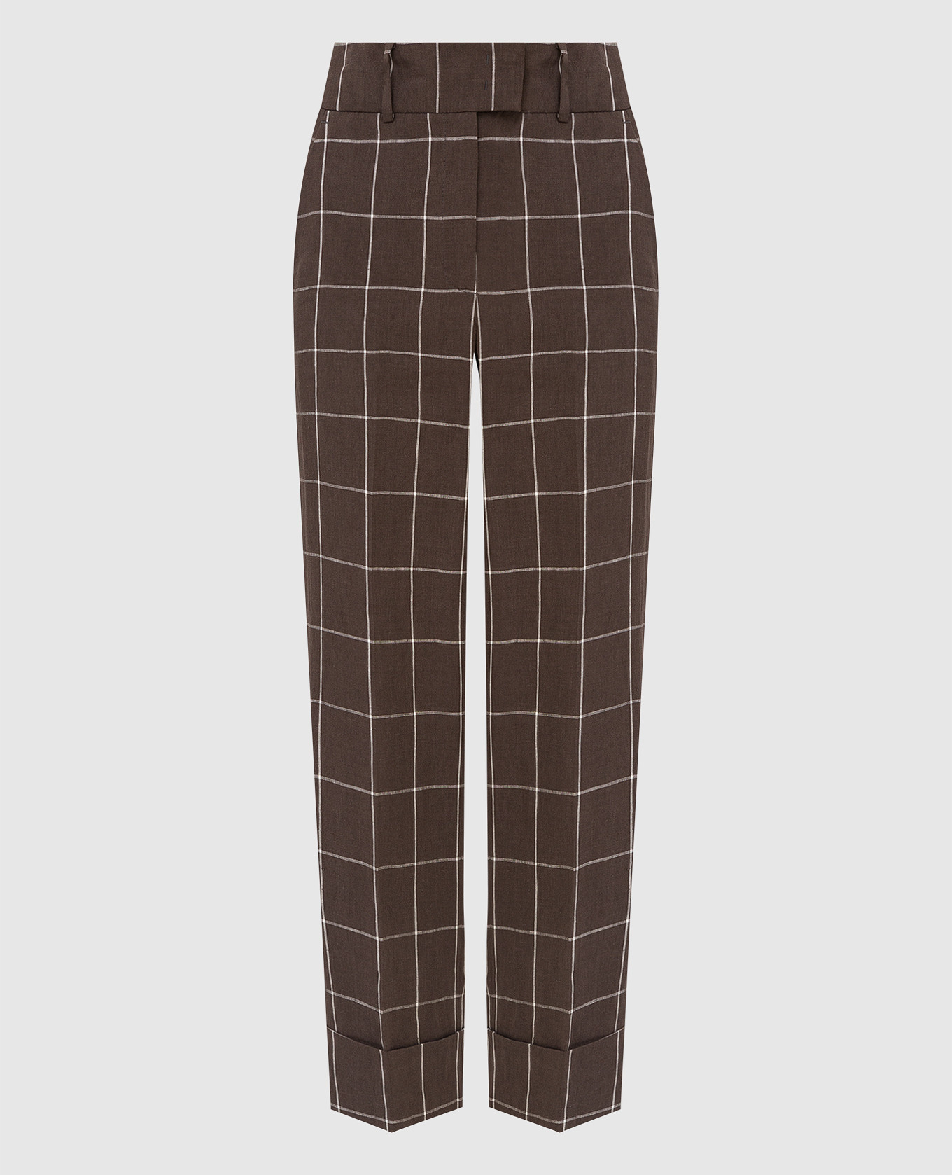 Brown linen trousers peserico