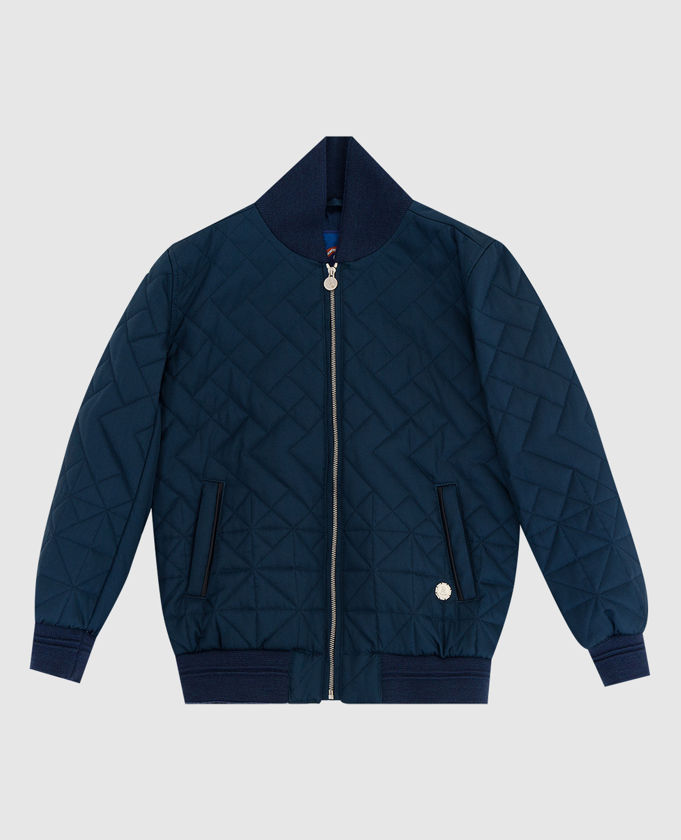 Children's blue silk bomber jacket stefano ricci