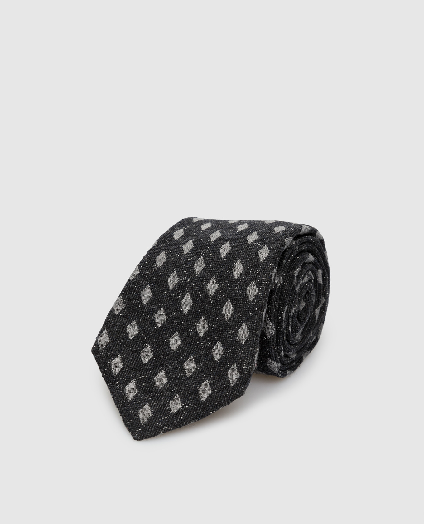 

Charcoal silk and wool tie ISAIA, Grey
