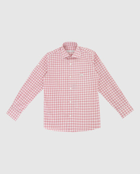 Stefano Ricci Children's light burgundy checked shirt YC003554LJ1771