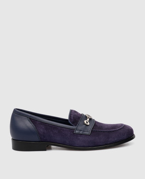 Stefano Ricci Kids Navy Suede Loafers YRU59CG887SDVTS